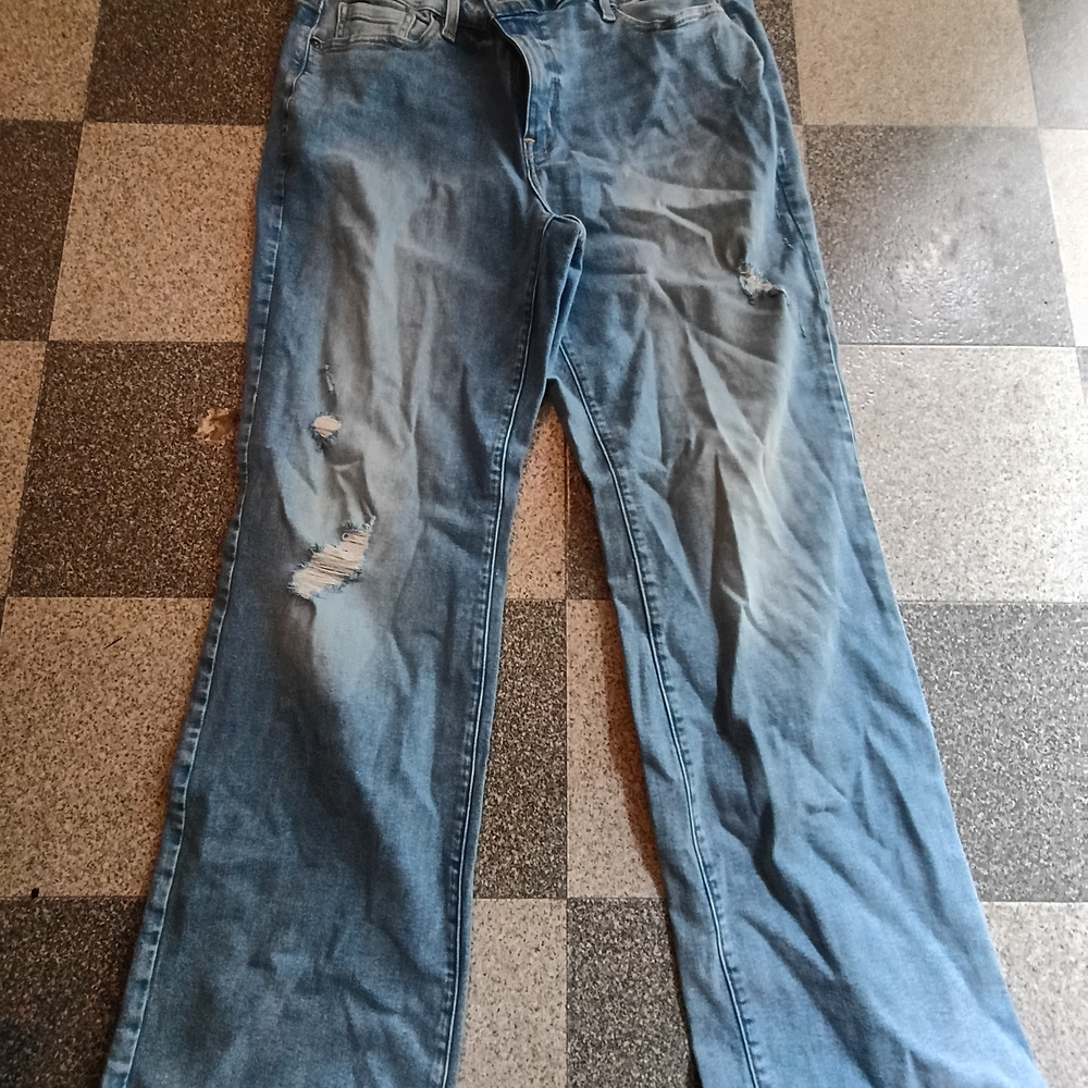 Lane Bryant Women's Blue Distressed Relaxed Jeans